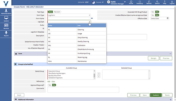e-Logbook Screenshot - Create Log Form