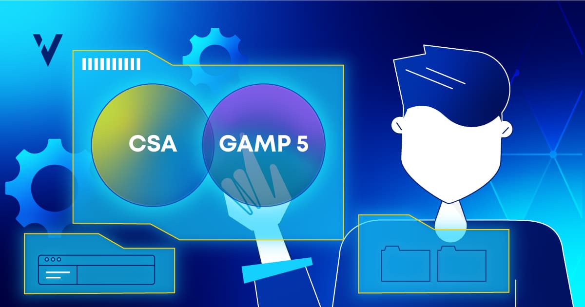 Intersecting circle diagram linking CSA guidance to GAMP 5