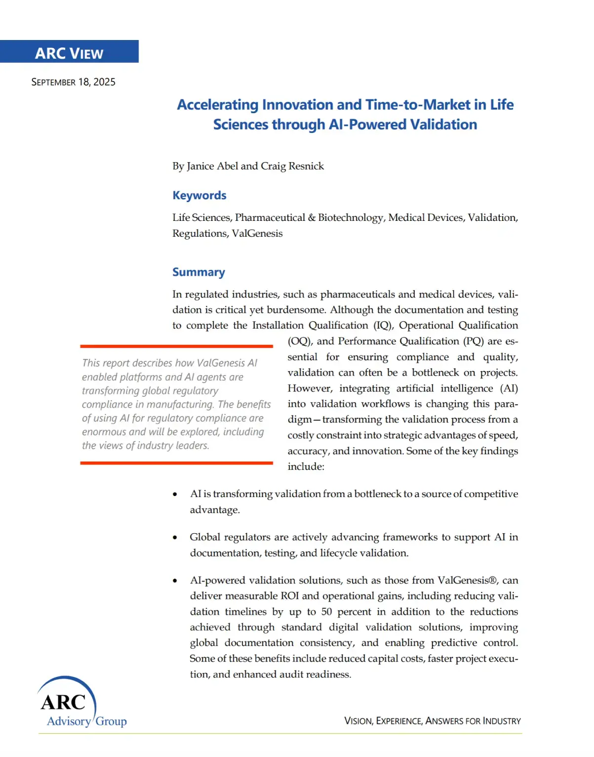 Industry Insight: Accelerating Innovation and Time-to-Market in Life Sciences through AI-Powered Validation